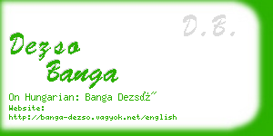 dezso banga business card